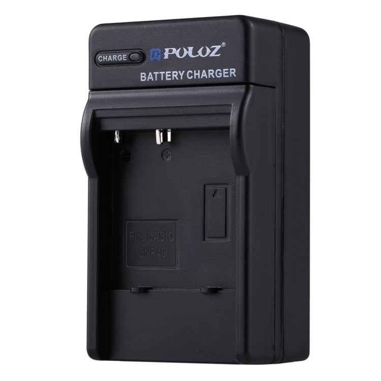 Cargador de batería PULUZ con enchufe europeo y cable para batería CASIO CNP40, CNP40 con enchufe europeo Cargador de batería PULUZ con enchufe europeo y cable para batería CASIO CNP40, CNP40 con enchufe europeo
