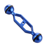 PULUZ 5.0 inch 12.6cm Aluminum Alloy Dual Balls Arm, Ball Diameter: 25mm, 5.0 inch (Blue), 5.0 inch (Red), 5.0 inch (Black)