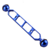 PULUZ 9.0 inch 22.8cm Aluminum Alloy Dual Balls Arm, Ball Diameter: 25mm, 9.0 inch (Blue)