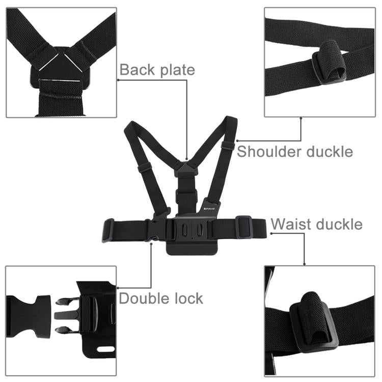 PULUZ Adjustable Body Mount Belt Chest Strap with J Hook Mount & Long Screw for GoPro, Insta360, DJI and Other Action Cameras PULUZ Adjustable Body Mount Belt Chest Strap with J Hook Mount & Long Screw for GoPro, Insta360, DJI and Other Action Cameras