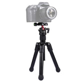 Trípode de bolsillo Mini Microspur para fotos PULUZ de aleación de magnesio con cabezal esférico de 360 grados para DSLR y cámara digital, altura ajustable: 24,5-57 cm, carga máxima: 3 kg, trípode Microspur