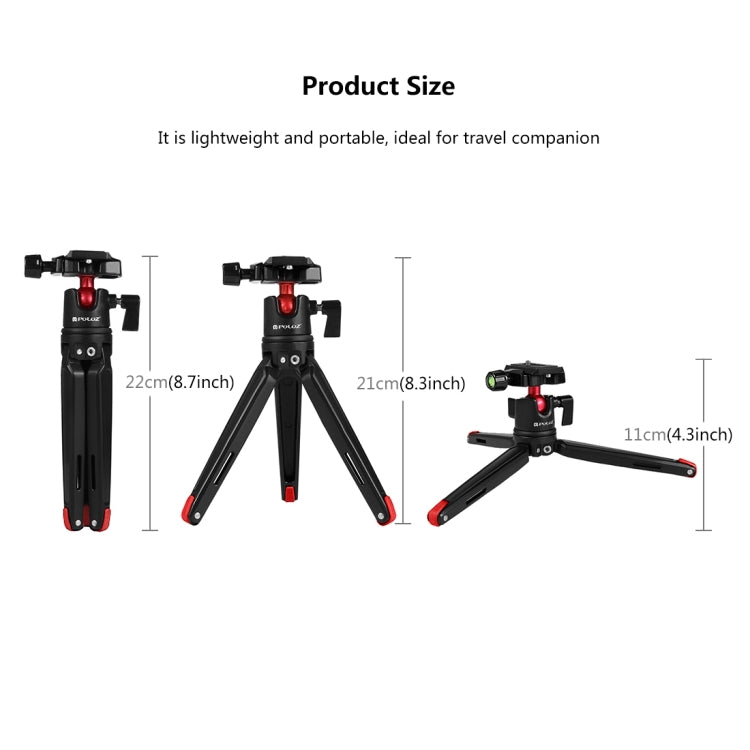 PULUZ Pocket Mini Metal Desktop Tripod Mount with 360 Degree Ball Head for DSLR & Digital Cameras, Adjustable Height: 11-21cm, Desktop Tripod with Head PULUZ Pocket Mini Metal Desktop Tripod Mount with 360 Degree Ball Head for DSLR & Digital Cameras, Adjustable Height: 11-21cm, Desktop Tripod with Head