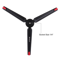 PULUZ Pocket Mini Metal Desktop Tripod Mount with 1/4 inch to 3/8 inch Thread Adapter Screw for DSLR & Digital Cameras, Adjustable Height: 4.5-15cm, Load: 20kg