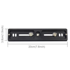 Abrazadera de liberación rápida de placa de aleación de aluminio y magnesio PULUZ de 200 mm de longitud PU-200 para cabezal de bola de trípode Benro B3 / J2 / J3