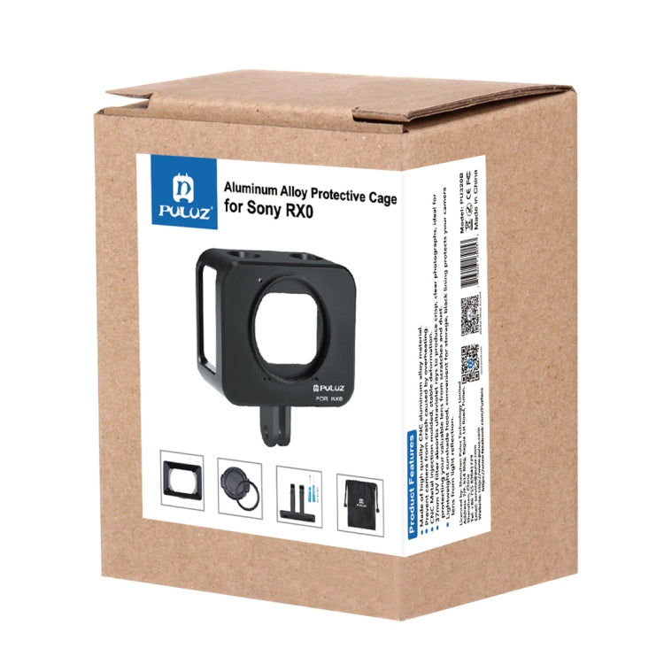 PULUZ for Sony RX0 Aluminum Alloy Protective Cage + 37mm UV Filter Lens + Lens Sunshade with Screws and Screwdrivers, Cage Black, Cage Gold, Cage Blue, Cage Red, Cage Silver PULUZ for Sony RX0 Aluminum Alloy Protective Cage + 37mm UV Filter Lens + Lens Sunshade with Screws and Screwdrivers, Cage Black, Cage Gold, Cage Blue, Cage Red, Cage Silver