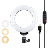 PULUZ 4.7 pulgadas 12 cm USB 3 modos regulable LED anillo selfie belleza vlogging fotografía video luces con trípode cabeza de bola, 4.7 pulgadas con cabeza de bola