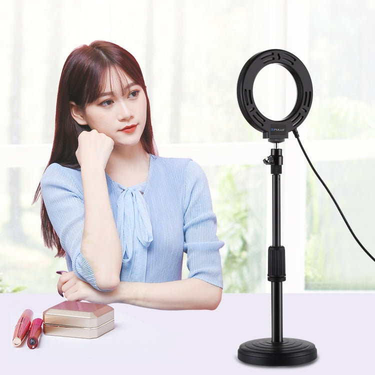 PULUZ 4.7 inch 12cm USB 3 Modes Dimmable LED Ring Selfie Beauty Vlogging Photography Video Lights with Tripod Ball Head PULUZ 4.7 inch 12cm USB 3 Modes Dimmable LED Ring Selfie Beauty Vlogging Photography Video Lights with Tripod Ball Head