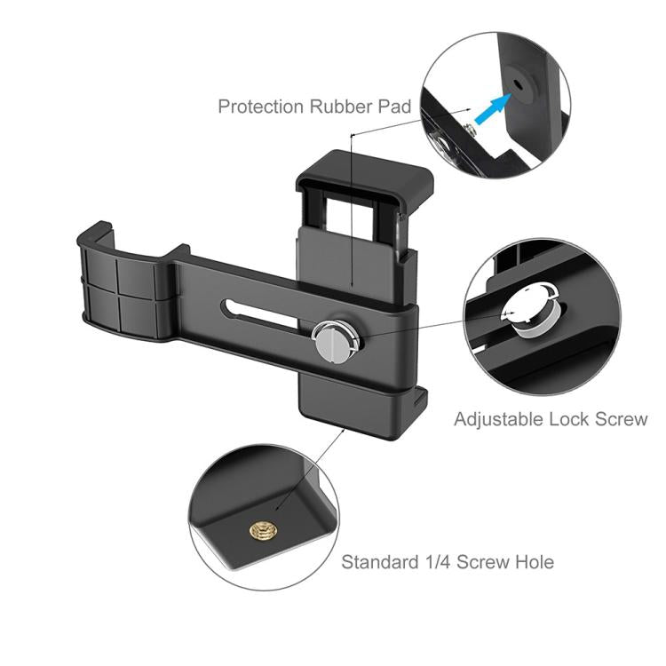 PULUZ Smartphone-Befestigungsklemme 1/4 Zoll Halterung für DJI OSMO Pocket / Pocket 2, Klemme PULUZ Smartphone-Befestigungsklemme 1/4 Zoll Halterung für DJI OSMO Pocket / Pocket 2, Klemme