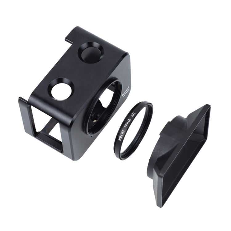 PULUZ Aluminum Alloy Protective Cage + 37mm UV Filter Lens + Lens Sunshade with Screws and Screwdrivers for Sony RX0 / RX0 II, For Sony RX0 II PULUZ Aluminum Alloy Protective Cage + 37mm UV Filter Lens + Lens Sunshade with Screws and Screwdrivers for Sony RX0 / RX0 II, For Sony RX0 II
