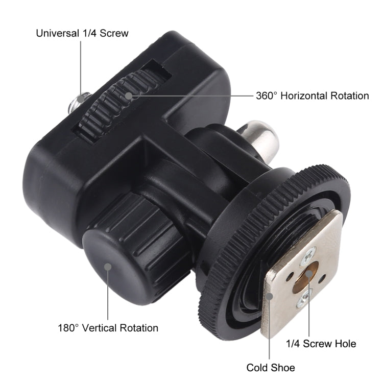 Adaptador de montaje para trípode con zapata fría con rosca de 1/4 de pulgada PULUZ, adaptador de montaje Adaptador de montaje para trípode con zapata fría con rosca de 1/4 de pulgada PULUZ, adaptador de montaje