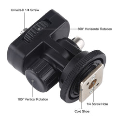 Adaptador de montaje para trípode con zapata fría con rosca de 1/4 de pulgada PULUZ, adaptador de montaje