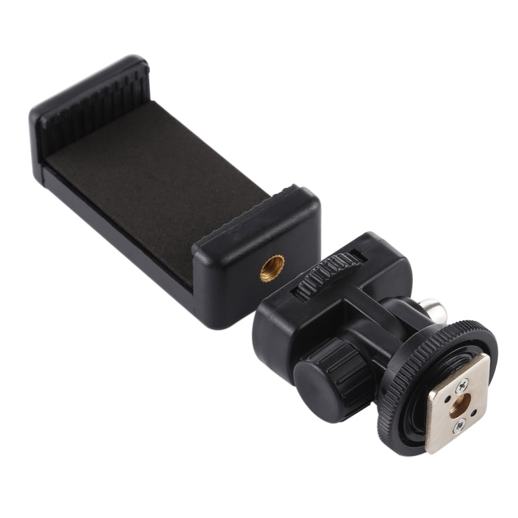 Adaptador de montaje para trípode con zapata fría y rosca de 1/4 de pulgada PULUZ con abrazadera para teléfono, adaptador de montaje con abrazadera para teléfono Adaptador de montaje para trípode con zapata fría y rosca de 1/4 de pulgada PULUZ con abrazadera para teléfono, adaptador de montaje con abrazadera para teléfono