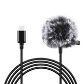PULUZ 1.5m USB-C / Type-C Jack Lavalier Wired Condenser Recording Microphone, 1.5m Type-C