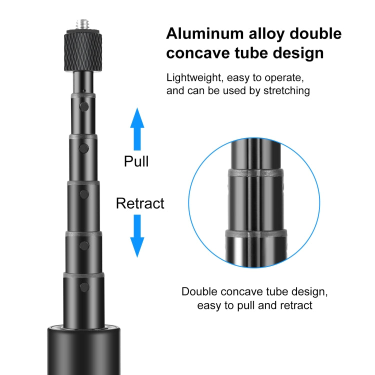 PULUZ 1.22m Retractable Invisible Selfie Stick with Tripod For Insta360 X4 / X3 PULUZ 1.22m Retractable Invisible Selfie Stick with Tripod For Insta360 X4 / X3