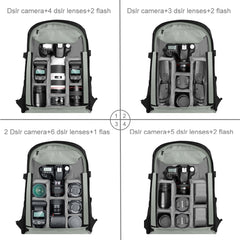 PULUZ Outdoor Portable Waterproof Scratch-proof Dual Shoulders Backpack Handheld PTZ Stabilizer Camera Bag with Rain Cover for Digital Camera, DJI Ronin-SC / Ronin-S