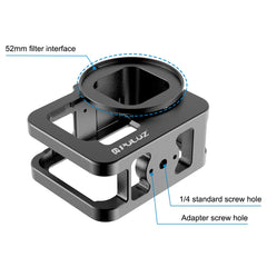 PULUZ for GoPro HERO13 Black /12 Black /11 Black /10 Black /9 Black Thicken Housing Shell CNC Aluminum Alloy Protective Cage with Insurance Frame & 52mm UV Lens, For GoPro HERO9 Black Thicken