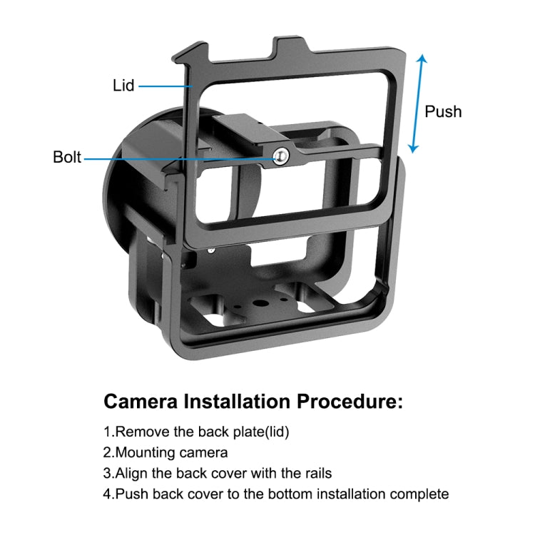PULUZ for GoPro HERO13 Black /12 Black /11 Black /10 Black /9 Black Thicken Housing Shell CNC Aluminum Alloy Protective Cage with Insurance Frame & 52mm UV Lens, For GoPro HERO9 Black Thicken PULUZ for GoPro HERO13 Black /12 Black /11 Black /10 Black /9 Black Thicken Housing Shell CNC Aluminum Alloy Protective Cage with Insurance Frame & 52mm UV Lens, For GoPro HERO9 Black Thicken