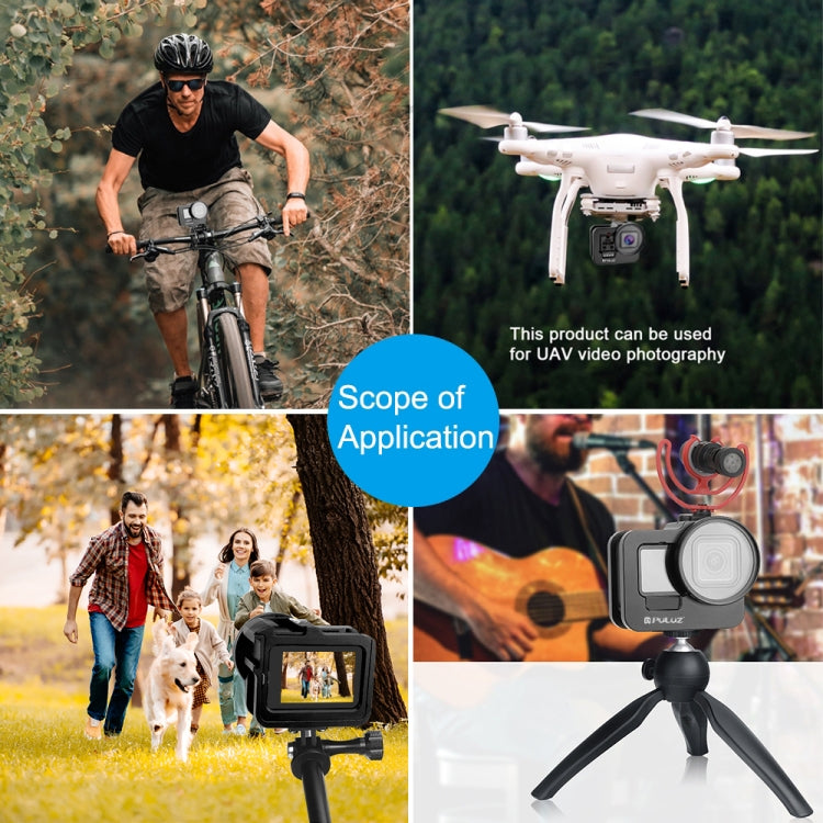 PULUZ for GoPro HERO13 Black /12 Black /11 Black /10 Black /9 Black Thicken Housing Shell CNC Aluminum Alloy Protective Cage with Insurance Frame & 52mm UV Lens, For GoPro HERO9 Black Thicken PULUZ for GoPro HERO13 Black /12 Black /11 Black /10 Black /9 Black Thicken Housing Shell CNC Aluminum Alloy Protective Cage with Insurance Frame & 52mm UV Lens, For GoPro HERO9 Black Thicken