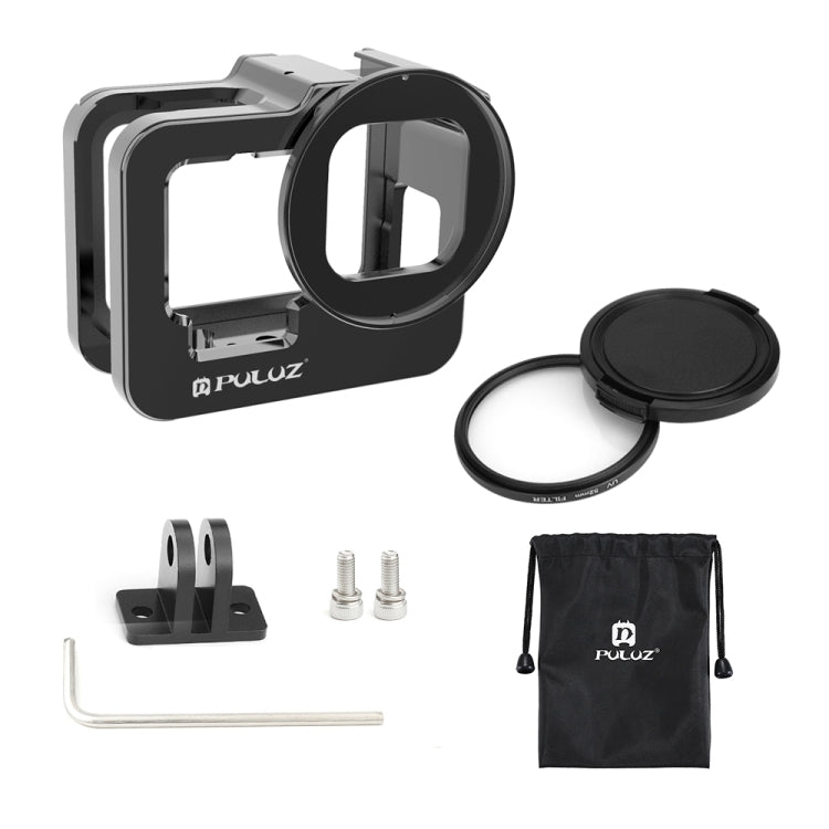 PULUZ for GoPro HERO13 Black /12 Black /11 Black /10 Black /9 Black Thicken Housing Shell CNC Aluminum Alloy Protective Cage with Insurance Frame & 52mm UV Lens, For GoPro HERO9 Black Thicken PULUZ for GoPro HERO13 Black /12 Black /11 Black /10 Black /9 Black Thicken Housing Shell CNC Aluminum Alloy Protective Cage with Insurance Frame & 52mm UV Lens, For GoPro HERO9 Black Thicken