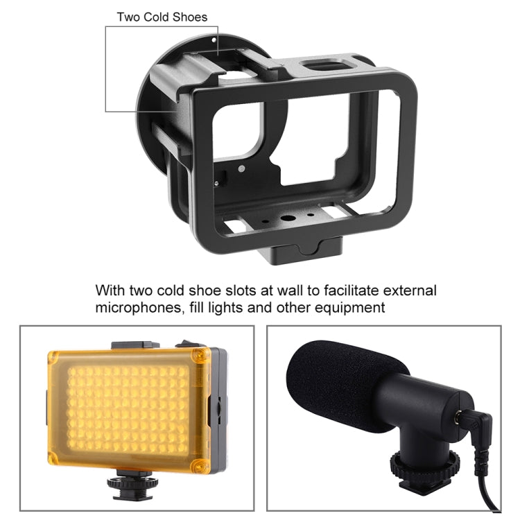 For GoPro HERO13 Black /12 Black /11 Black /10 Black /9 Black PULUZ Thin Housing Shell CNC Aluminum Alloy Protective Cage with Insurance Frame & 52mm UV Lens For GoPro HERO13 Black /12 Black /11 Black /10 Black /9 Black PULUZ Thin Housing Shell CNC Aluminum Alloy Protective Cage with Insurance Frame & 52mm UV Lens