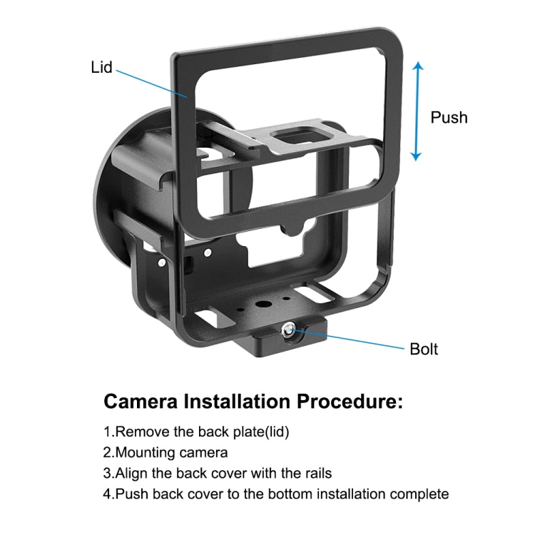 For GoPro HERO13 Black /12 Black /11 Black /10 Black /9 Black PULUZ Thin Housing Shell CNC Aluminum Alloy Protective Cage with Insurance Frame & 52mm UV Lens For GoPro HERO13 Black /12 Black /11 Black /10 Black /9 Black PULUZ Thin Housing Shell CNC Aluminum Alloy Protective Cage with Insurance Frame & 52mm UV Lens