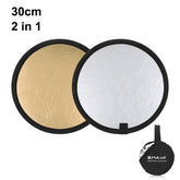 PULUZ 30cm 2 in 1 Silver / Gold Folding Photo Studio Reflector Board