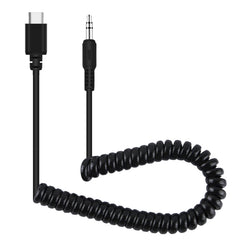 PULUZ 3.5 mm TRRS macho a tipo C / USB-C macho Adaptador de audio para micrófono en vivo Cable en espiral con resorte para Samsung, Huawei y teléfonos inteligentes, cable que se extiende hasta 100 cm, 3.5 mm macho a tipo C