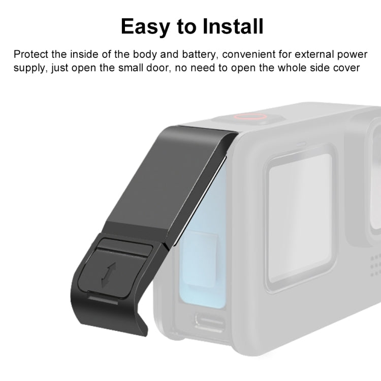 PULUZ POM Plastic Battery Side Interface Cover for GoPro HERO13 Black /12 Black /11 Black /10 Black /9 Black PULUZ POM Plastic Battery Side Interface Cover for GoPro HERO13 Black /12 Black /11 Black /10 Black /9 Black