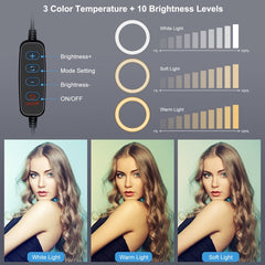 PULUZ 4,7 Zoll 12 cm Ring-Selfie-Licht 3 Modi USB dimmbar Zweifarbtemperatur-LED gebogene Vlogging-Fotografie-Videoleuchten mit Monitor-Clip-Halterung, 4,7 Zoll+Clip