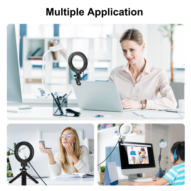 PULUZ 4,7 Zoll 12 cm Ring-Selfie-Licht 3 Modi USB dimmbar Zweifarbtemperatur-LED gebogene Vlogging-Fotografie-Videoleuchten mit Monitor-Clip-Halterung, 4,7 Zoll+Clip PULUZ 4,7 Zoll 12 cm Ring-Selfie-Licht 3 Modi USB dimmbar Zweifarbtemperatur-LED gebogene Vlogging-Fotografie-Videoleuchten mit Monitor-Clip-Halterung, 4,7 Zoll+Clip