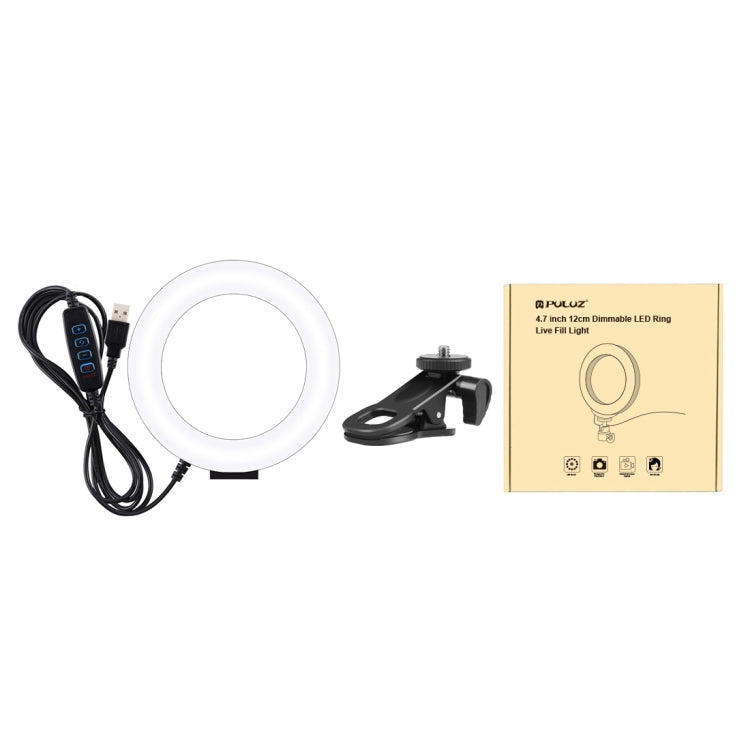 PULUZ 4,7 Zoll 12 cm Ring-Selfie-Licht 3 Modi USB dimmbar Zweifarbtemperatur-LED gebogene Vlogging-Fotografie-Videoleuchten mit Monitor-Clip-Halterung, 4,7 Zoll+Clip PULUZ 4,7 Zoll 12 cm Ring-Selfie-Licht 3 Modi USB dimmbar Zweifarbtemperatur-LED gebogene Vlogging-Fotografie-Videoleuchten mit Monitor-Clip-Halterung, 4,7 Zoll+Clip