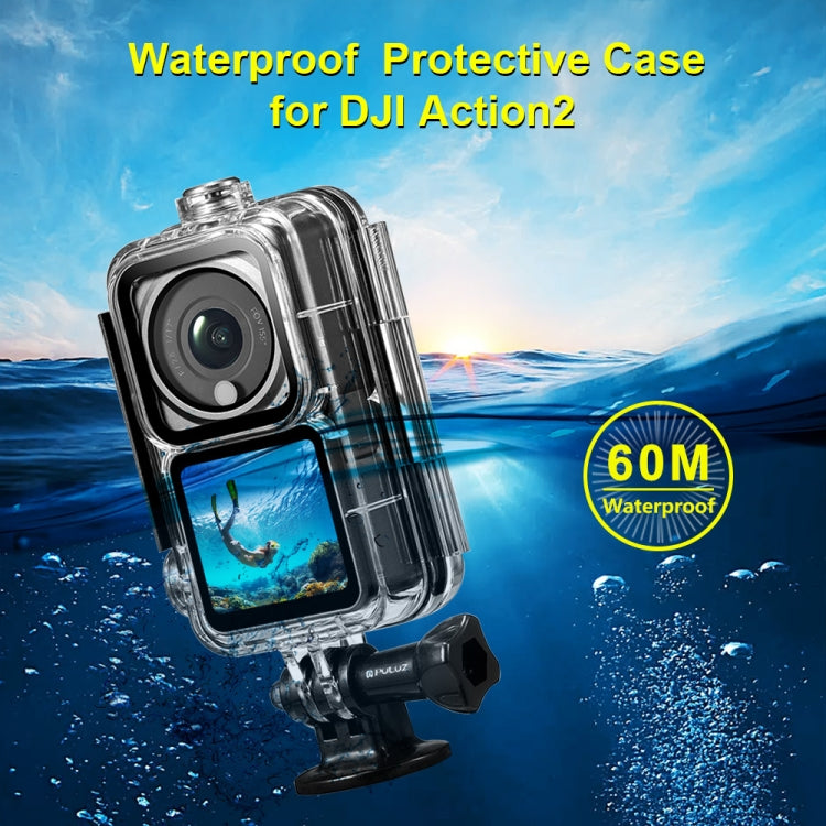 PULUZ 60 m wasserdichtes Gehäuse, Tauchkoffer für DJI Action 2 Kameraeinheit/Action 2 Power Combo/Action 2 Dual-Screen Combo, Tauchkoffer PULUZ 60 m wasserdichtes Gehäuse, Tauchkoffer für DJI Action 2 Kameraeinheit/Action 2 Power Combo/Action 2 Dual-Screen Combo, Tauchkoffer