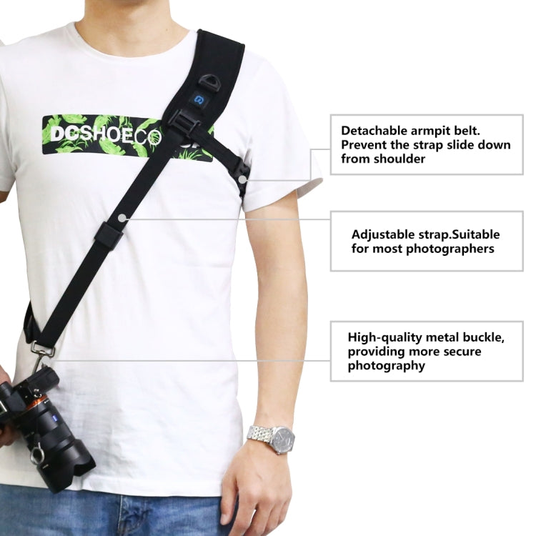 PULUZ Quick Release Anti-Slip Soft Pad Nylon Breathable Curved Camera Strap with Metal Hook for SLR / DSLR Cameras PULUZ Quick Release Anti-Slip Soft Pad Nylon Breathable Curved Camera Strap with Metal Hook for SLR / DSLR Cameras