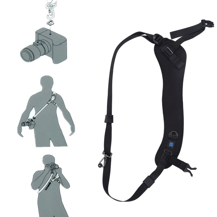 PULUZ Quick Release Anti-Slip Soft Pad Nylon Breathable Curved Camera Strap with Metal Hook for SLR / DSLR Cameras PULUZ Quick Release Anti-Slip Soft Pad Nylon Breathable Curved Camera Strap with Metal Hook for SLR / DSLR Cameras