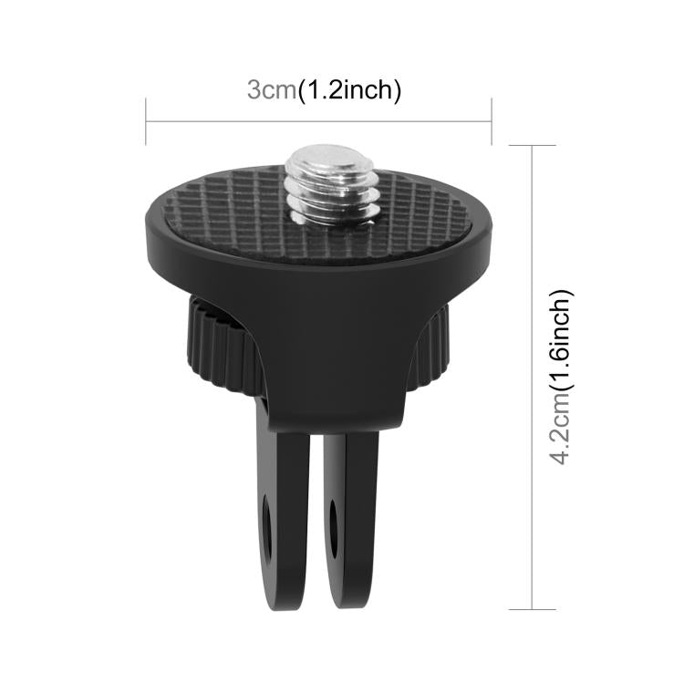 Adaptador de trípode para cámara de acción de ABS ajustable con tornillo de 1/4 de pulgada PULUZ, adaptador de cámara de ABS Adaptador de trípode para cámara de acción de ABS ajustable con tornillo de 1/4 de pulgada PULUZ, adaptador de cámara de ABS
