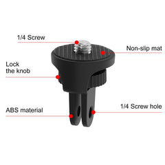 Adaptador de trípode para cámara de acción de ABS ajustable con tornillo de 1/4 de pulgada PULUZ, adaptador de cámara de ABS
