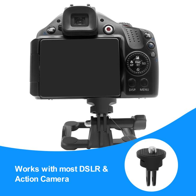 Adaptador de trípode para cámara de acción de ABS ajustable con tornillo de 1/4 de pulgada PULUZ, adaptador de cámara de ABS Adaptador de trípode para cámara de acción de ABS ajustable con tornillo de 1/4 de pulgada PULUZ, adaptador de cámara de ABS