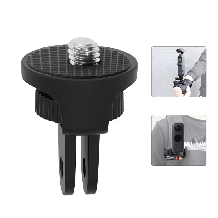 Adaptador de trípode para cámara de acción de ABS ajustable con tornillo de 1/4 de pulgada PULUZ, adaptador de cámara de ABS