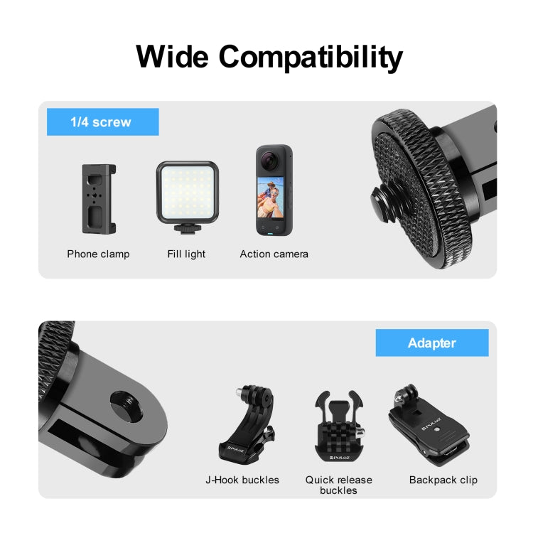 Adaptador de cámara de acción con montaje en trípode de metal con tornillo de 1/4 de pulgada PULUZ, adaptador de cámara de metal Adaptador de cámara de acción con montaje en trípode de metal con tornillo de 1/4 de pulgada PULUZ, adaptador de cámara de metal