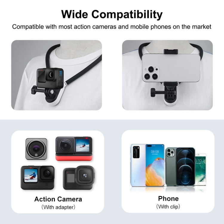 PULUZ Lazy Neck Bracket POV View Mount with Phone Clamp for GoPro Action Cameras / Phones, Magnetic Silicone Collar Bracket PULUZ Lazy Neck Bracket POV View Mount with Phone Clamp for GoPro Action Cameras / Phones, Magnetic Silicone Collar Bracket