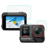 For Insta360 Ace Pro 2 PULUZ 3 in 1 Rear & Front  Screen and Lens Tempered Glass Film