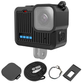 For GoPro HERO 2024 PULUZ Silicone Protective Case Side Interface Cover with Wrist Strap & Lens Cover