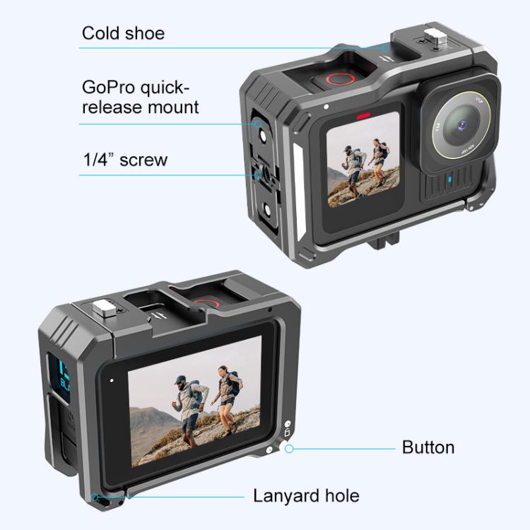 For GoPro HERO13 Black /12 Black /11 Black /10 Black /9 Black PULUZ Metal Camera Cage For GoPro HERO13 Black /12 Black /11 Black /10 Black /9 Black PULUZ Metal Camera Cage