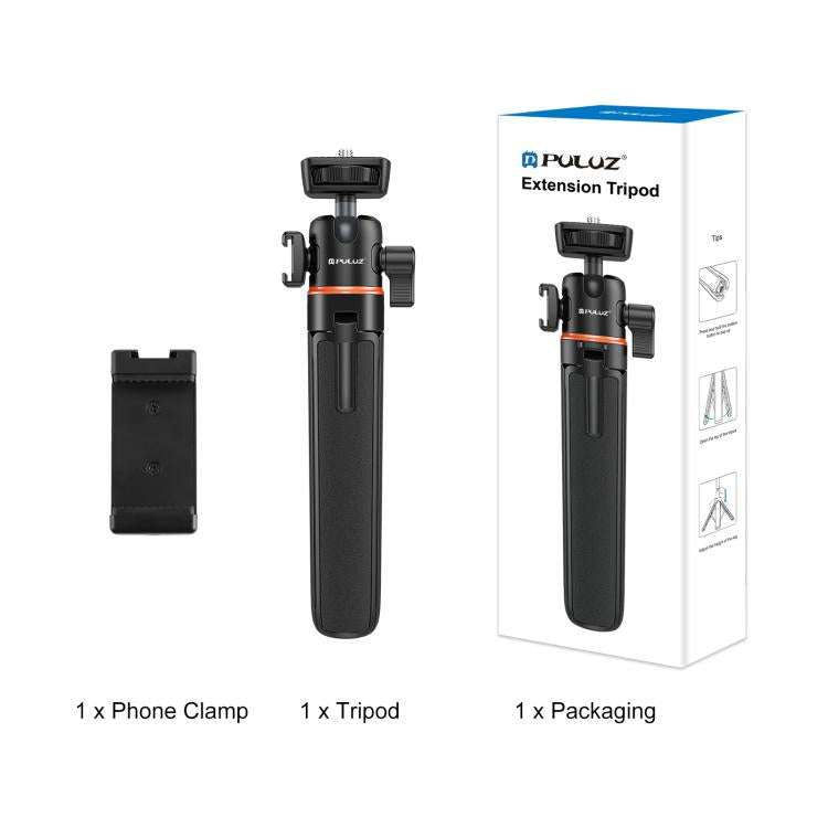 Trípode de extensión para cámara de teléfono mini PULUZ, soporte de rótula de 360 grados, zapata fría, palo para selfies, trípode para cámara de teléfono Trípode de extensión para cámara de teléfono mini PULUZ, soporte de rótula de 360 grados, zapata fría, palo para selfies, trípode para cámara de teléfono