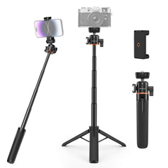 Trípode de extensión para cámara de teléfono mini PULUZ, soporte de rótula de 360 grados, zapata fría, palo para selfies, trípode para cámara de teléfono