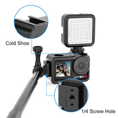 Für DJI Osmo Action 5 Pro PULUZ Metallkäfig-Erweiterungsadapterrahmen mit Kaltschuh, für DJI Osmo Action 5 Pro Metallkäfig