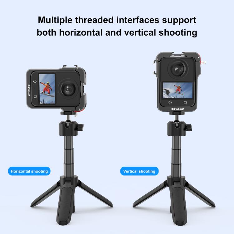 For DJI Osmo 360 PULUZ Aluminum Alloy Protective Cage Expansion Frame with Lens Cover For DJI Osmo 360 PULUZ Aluminum Alloy Protective Cage Expansion Frame with Lens Cover