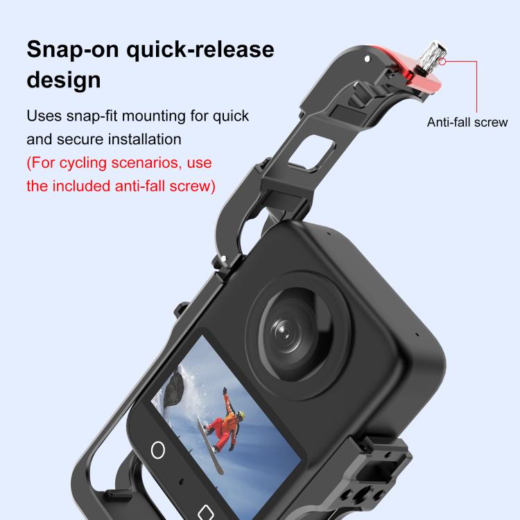 For DJI Osmo 360 PULUZ Aluminum Alloy Protective Cage Expansion Frame with Lens Cover For DJI Osmo 360 PULUZ Aluminum Alloy Protective Cage Expansion Frame with Lens Cover