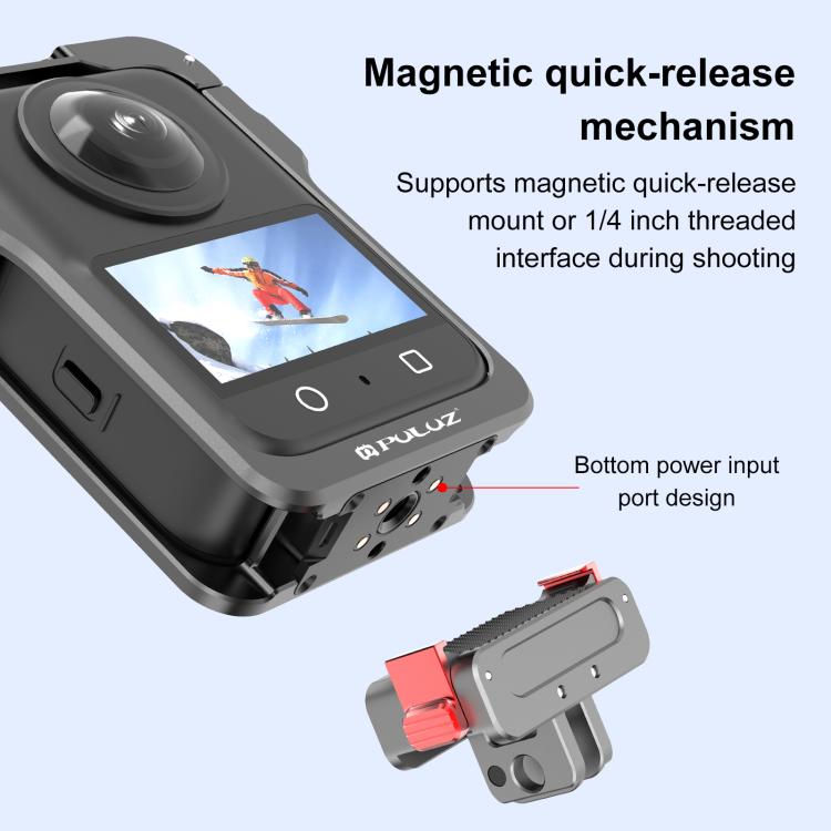 For DJI Osmo 360 PULUZ Aluminum Alloy Protective Cage Expansion Frame with Lens Cover For DJI Osmo 360 PULUZ Aluminum Alloy Protective Cage Expansion Frame with Lens Cover