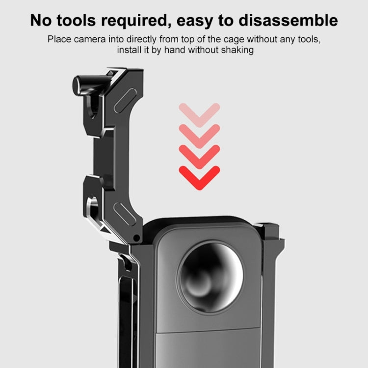 For Insta360 X3 PULUZ Metal Protective Cage Rig Housing Frame with Expand Cold Shoe Base & Tripod Adapter For Insta360 X3 PULUZ Metal Protective Cage Rig Housing Frame with Expand Cold Shoe Base & Tripod Adapter